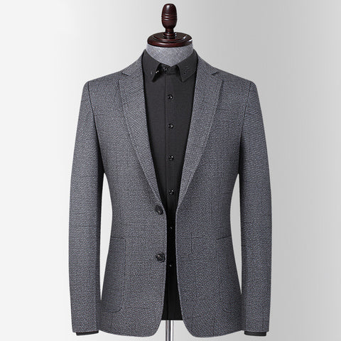 Men's Fashion Casual Knitted Plaid Stretch Suit Jacket