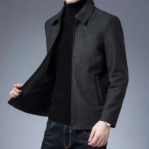 Polo Collar Jacket Zipper Coat Basic Style