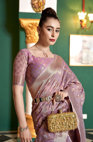 Purple Colour Pure Cotton Modal Silk Saree