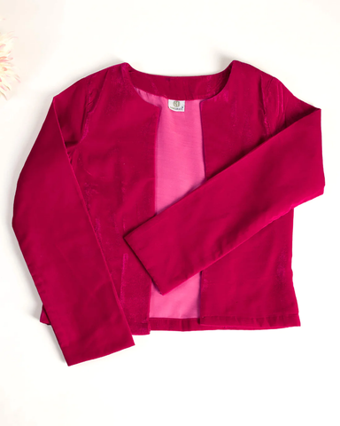 Hot Pink Colour Velvet Jacket For Women's