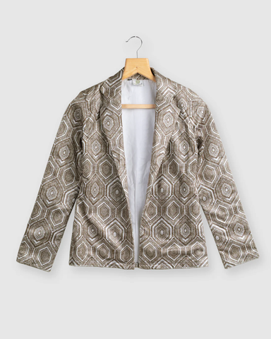 Grey Colour Printed Jacket For Women's