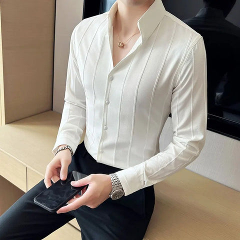 White  Striped Premium Shirt