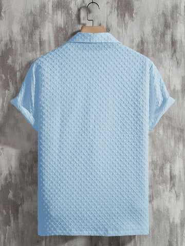 Sky Blue Bubble Half Sleeve Shirt