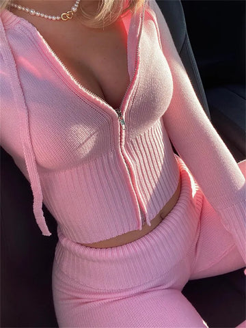 Spring Knitted Women's Two Piece Set